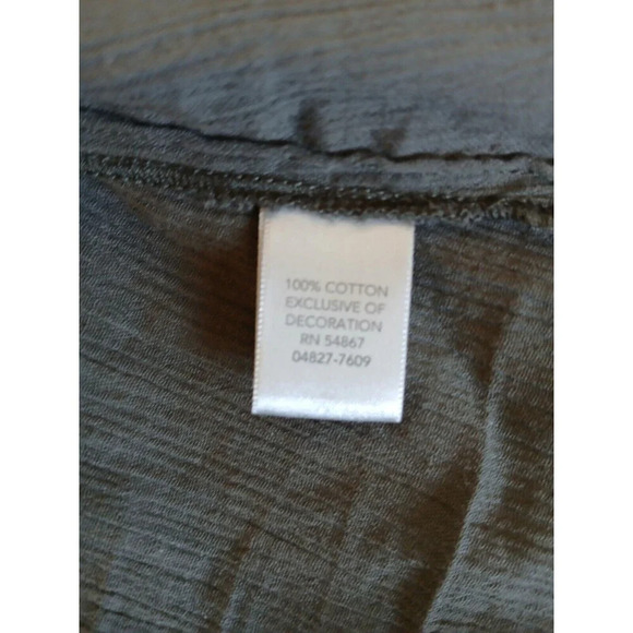 CJ Banks Blouse Womens 1X Top Short Sleeve Green Olive Scoop Neck - Picture 13 of 13